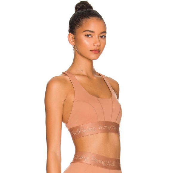 MoveWell Cypress Sports Bra (XS) + Bike Shorts (S) Set in Mocha Brown (Revolve) - Picture 6 of 16